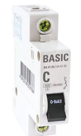 Автоматический выключатель EKF Basic ВА 47-29 1P C 25А