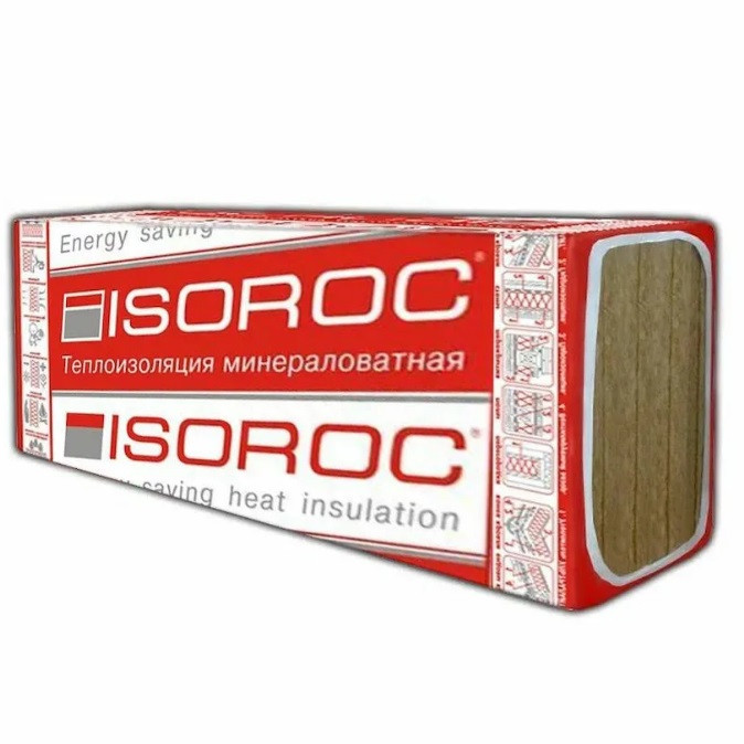 Базальтовая вата Isoroc Изовент-Н 1000x600x50 мм 8 плит