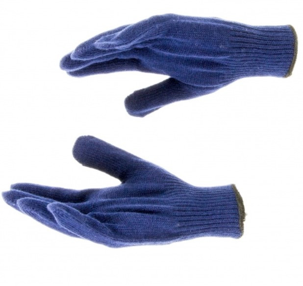 Перчатки трикотажные Сибртех 68655 синий оверлок размер 8