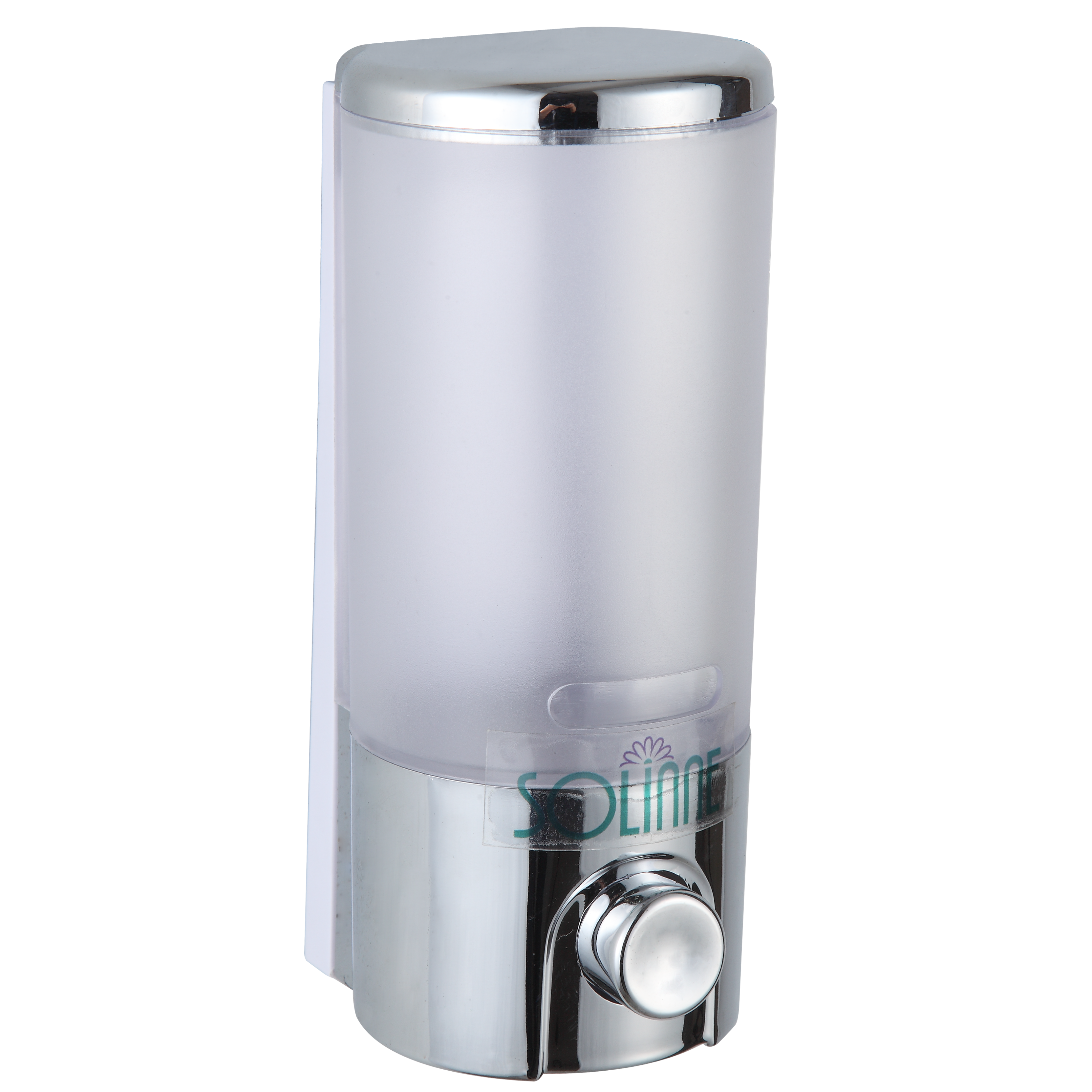 Дозатор для жидкого мыла пластиковый "Solinne", 1628H, хром, 380 мм