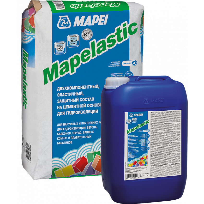 Гидроизоляция двухкомпонентная Mapei Mapelastic компонент А 24 кг