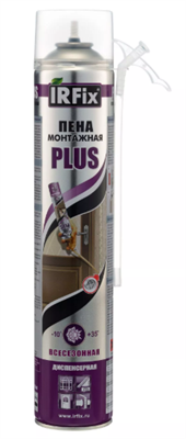 IRFIX STD PLUS Пена монтажная бытовая 750мл всесезонная 10023 - фото 48658