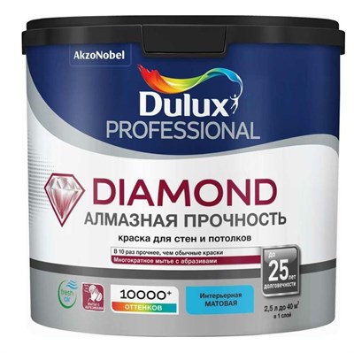 Краска для стен и потолков водно-дисперсионная Dulux Diamond Matt матовая база BW 2,5 л YtgU0UGCjJXbdGYez3AyI0