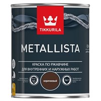 Краска по ржавчине Tikkurila Metallista глянцевая коричневая 0,9 л 5220037412