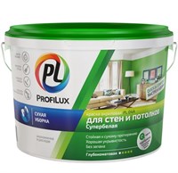 Краска акриловая Profilux PL- 04А для стен и потолков глубокоматовая белая 1,4 кг 5220037448