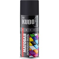 Эмаль аэрозольная универсальная Kudo KU-A9005M матовая Ral 9005 белая 520 мл 000016146