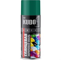 Эмаль аэрозольная универсальная Kudo KU-A6016 высокоглянцевая Ral 6016 темно-зеленая 520 мл 000016087